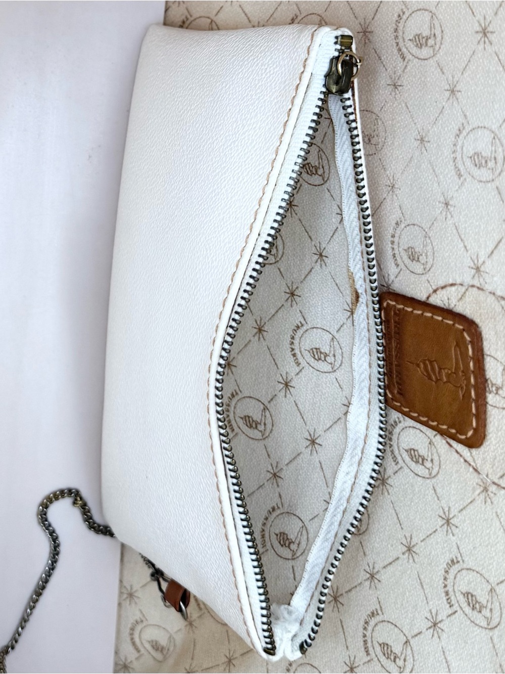 TRUSSARDI 1911 MILANO Vintage Italian Greyhound Tote Bag w/ Pouch Made in ITALY - Picture 14 of 16